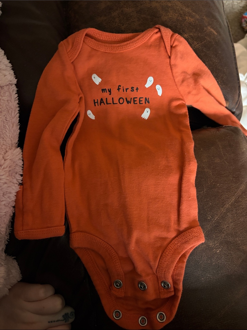 Orange "My First Halloween" Long-Sleeve Baby Bodysuit